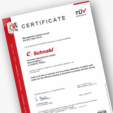 Download certificate for Schnabl Management TÜV