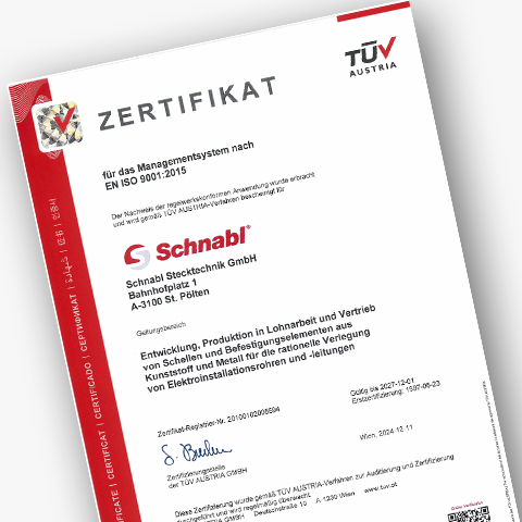 Download Zertifikat für Schnabl Management TÜV
