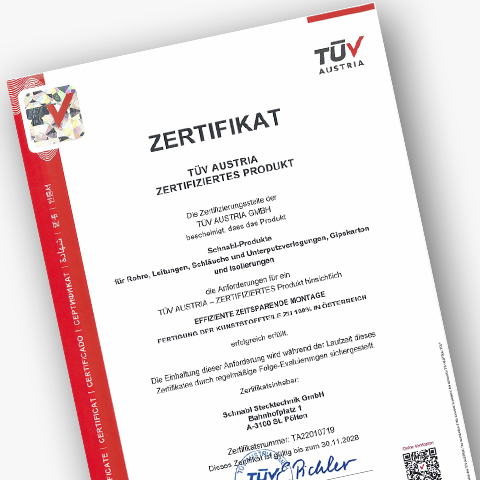 Download Zertifikat für TÜV Austria Produktzertifikat