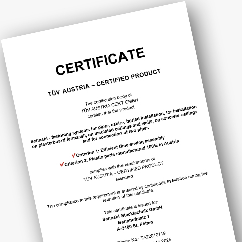 Download certificate for TÜV Austria product certificate