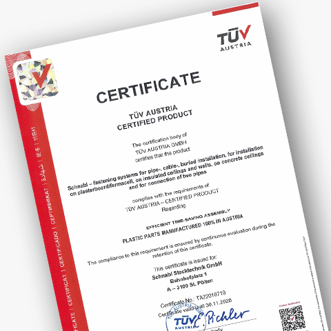 Download certificate for TÜV Austria product certificate
